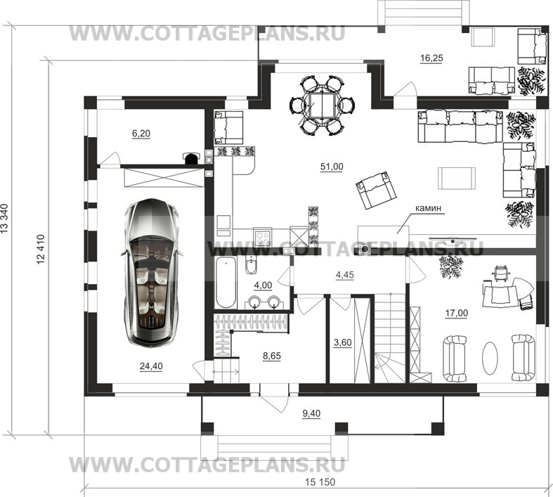 Проекты домов и коттеджей 7 на 10 (7х10) - цены, планировки, чертежи, фото